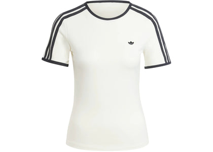 adidas Women's Premium 3-Stripes Cali T-Shirt Off White - apparel view 2