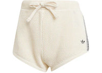 adidas Women's Premium Crochet Sprinter Shorts Wonder White