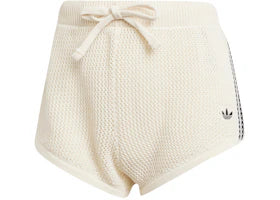 adidas Women's Premium Crochet Sprinter Shorts Wonder White