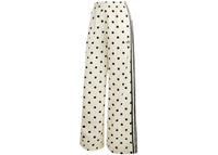 adidas Women's Satin Polka Dots Wide Leg Pant Off White