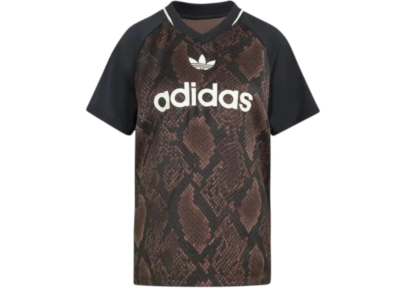 adidas Women's Snake Print Satin Jersey Earth Strata/Aurora Coffee - vue secondaire A