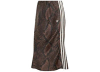 adidas Women's Snake Print Satin Skirt Earth Strata/Aurora Coffee