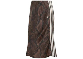 adidas Women's Snake Print Satin Skirt Earth Strata/Aurora Coffee