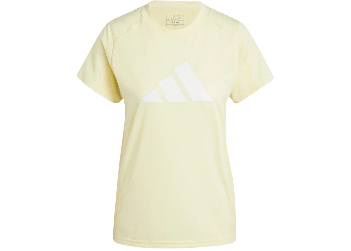 adidas Women's Train Essentials Big Performance Logo T-Shirt Almost Yellow/White