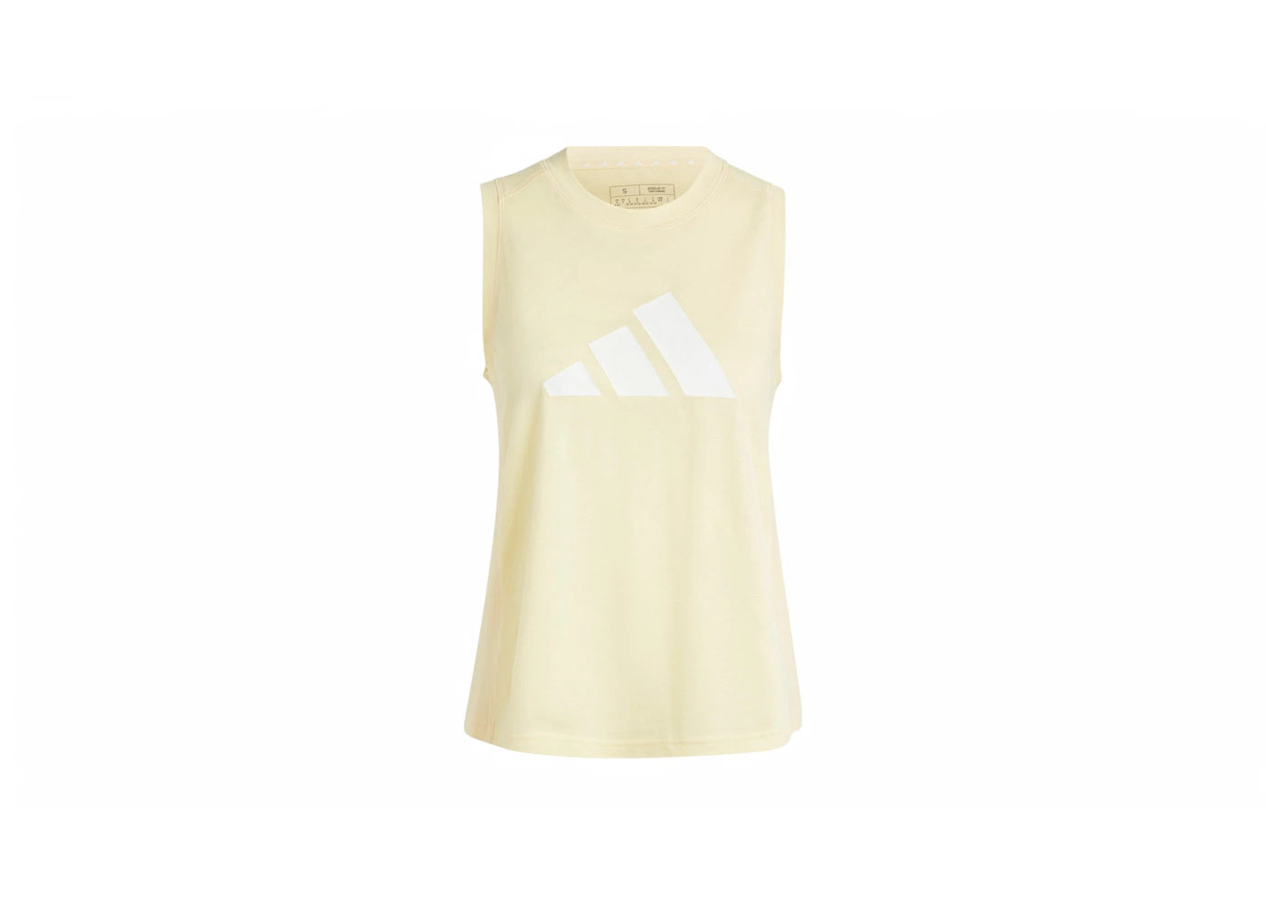 adidas Women's Train Essentials Big Performance Logo Tank Top Almost Yellow/White