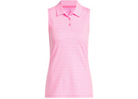 adidas Women's Ultimate365 Jacquard Sleeveless Polo Shirt Lucid Pink