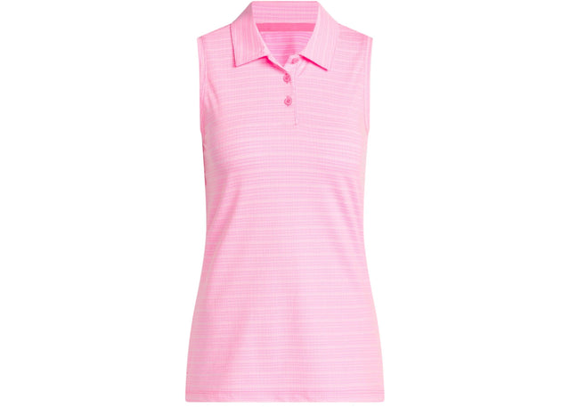 adidas Women's Ultimate365 Jacquard Sleeveless Polo Shirt Lucid Pink