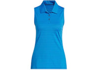 adidas Women's Ultimate365 Jacquard Sleeveless Polo Shirt Lucid Ray Blue