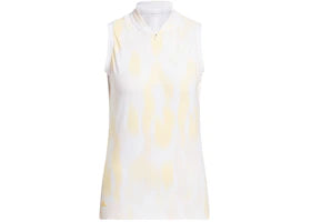 adidas Women's Ultimate365 Tour Printed Sleeveless Polo Shirt Semi Ice Tangerine - vue 360