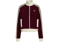 adidas Women's Velour Knit Track Top Maroon