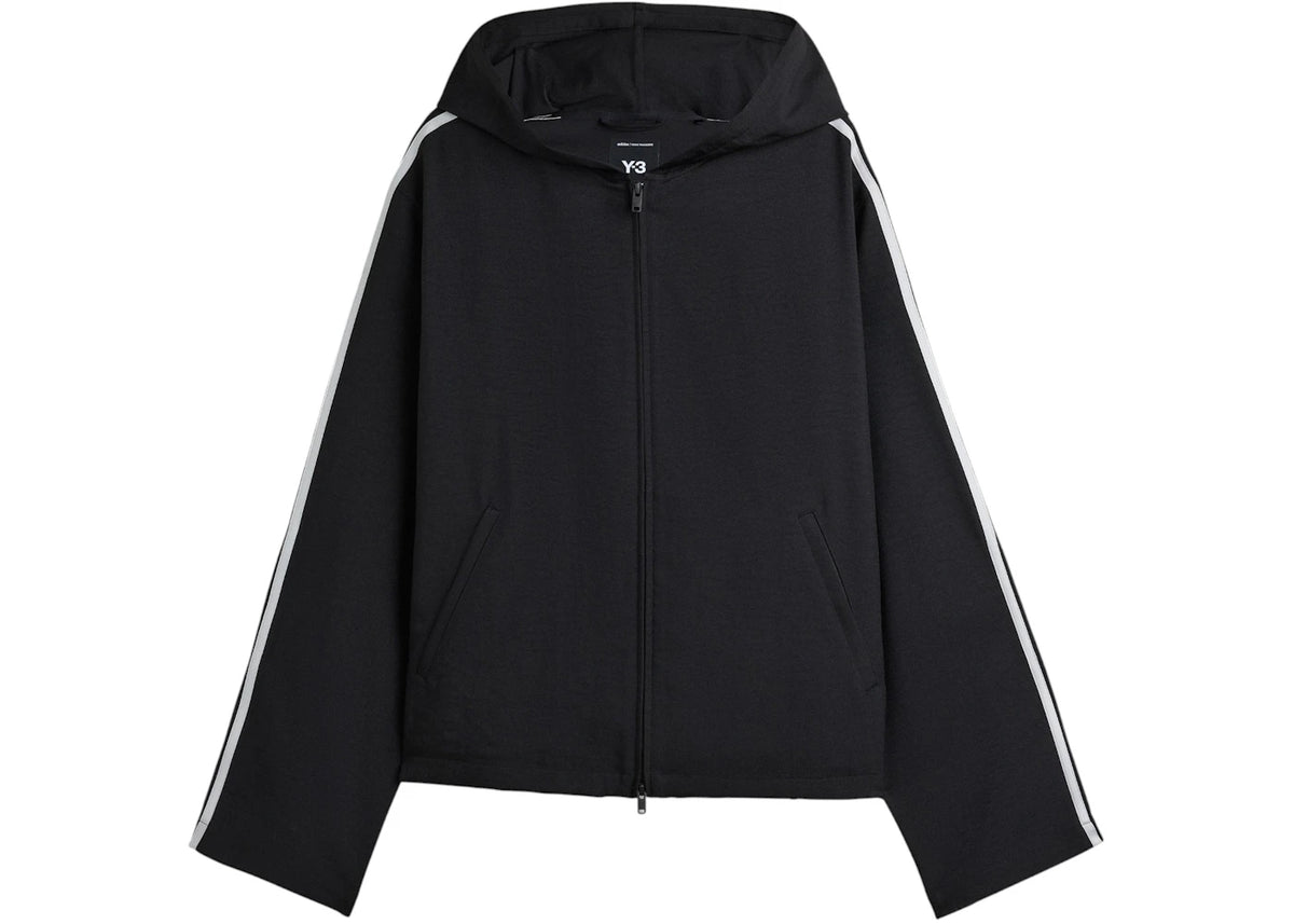 adidas Y-3 Hooded Three Stripes Track Top Black - vue secondaire A