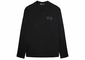 adidas Y-3 Logo Long Sleeve Tee Black - authentic adidas product