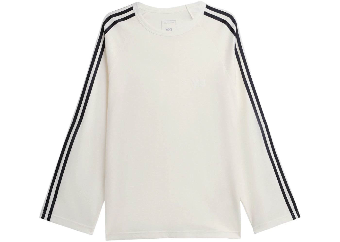adidas Y-3 Long Sleeve 3 Stripe Top Core White - vue 360