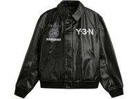 adidas Y-3 NBHD Leather Bomber Jacket Black