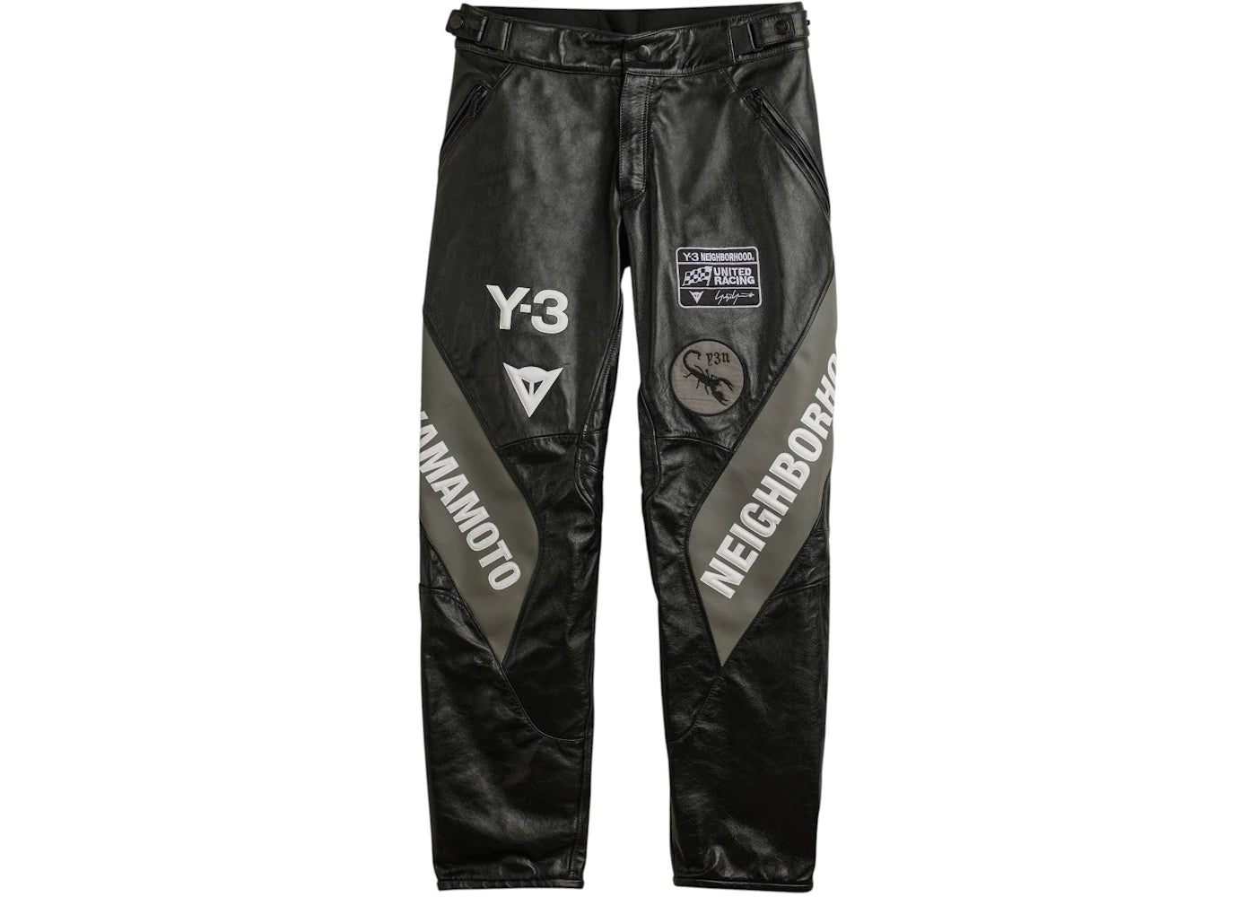adidas Y-3 NBHD Leather Racer Pants Black - vue 360