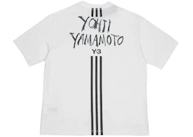 adidas Y-3 Signature Graphic Short Sleeve Tee White - vue 360