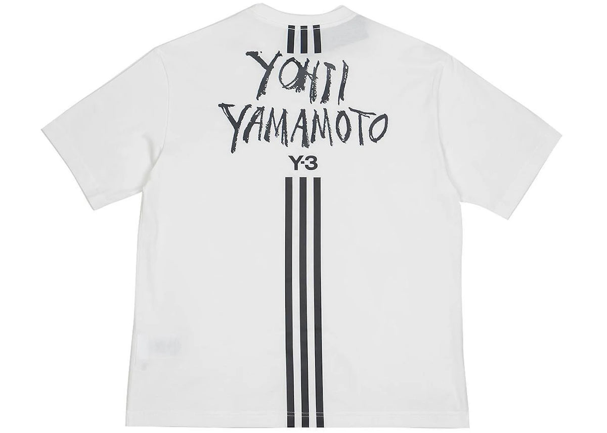 adidas Y-3 Signature Graphic Short Sleeve Tee White - vue 360