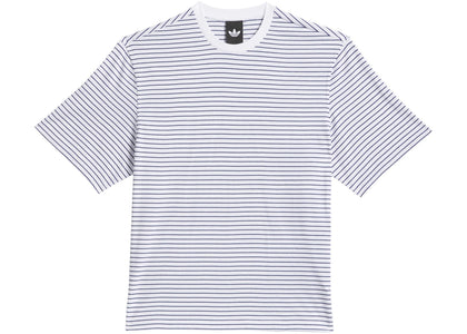 adidas Yarn Dye Tee White/Dark Blue - product view 2
