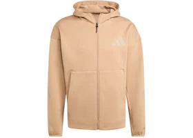 adidas Z.N.E. Full-Zip Hooded Track Jacket Warm Sandstone Clay Brown - vue 360