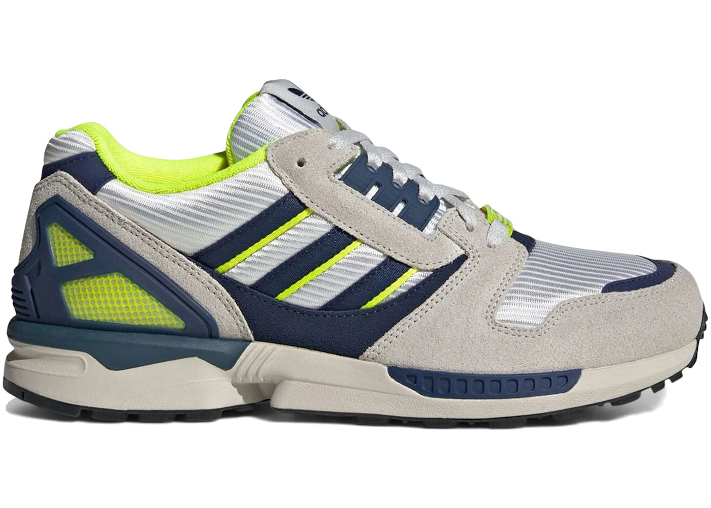 adidas ZX 8000 White Dark Blue Solar Yellow - vue 360