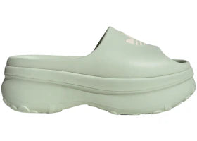 adidas adiFOM Stan Slides Linen Green Wonder White (Women's) - authentic adidas sneakers