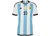 adidas Argentina 23/23 Messi Winners Home Replica Jersey White/Light Blue