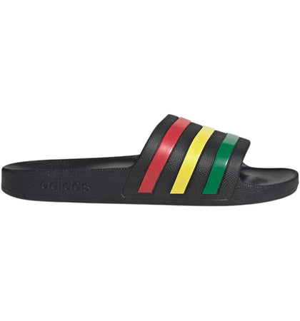 adidas Adilette Aqua Slides Black Green Pure Ruby - authentic adidas sneakers