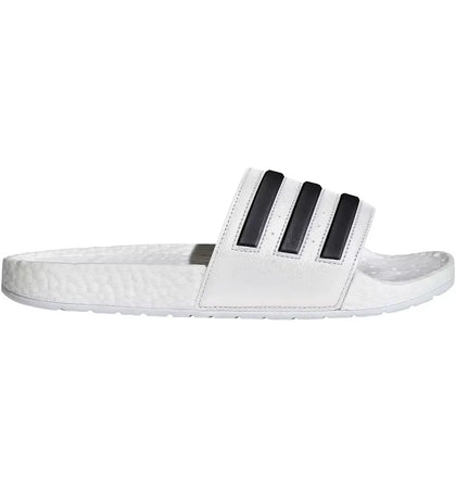 adidas Adilette Boost Slides White Black Stripes - authentic adidas sneakers