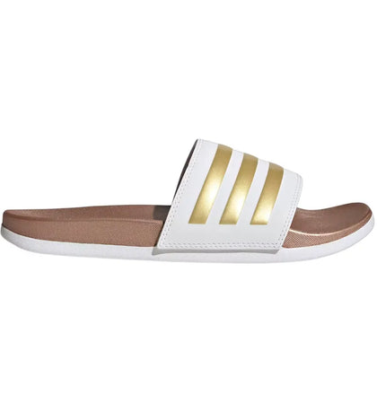 adidas Adilette Comfort Slides Cloud White Matte Gold - authentic adidas sneakers