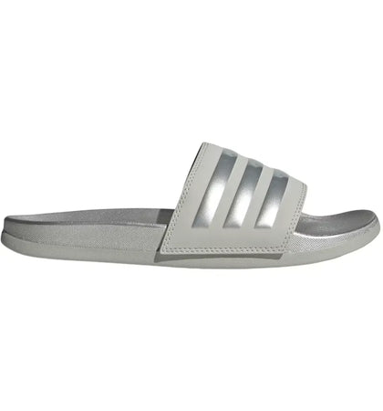 adidas Adilette Comfort Slides Grey Silver Metallic - authentic adidas sneakers