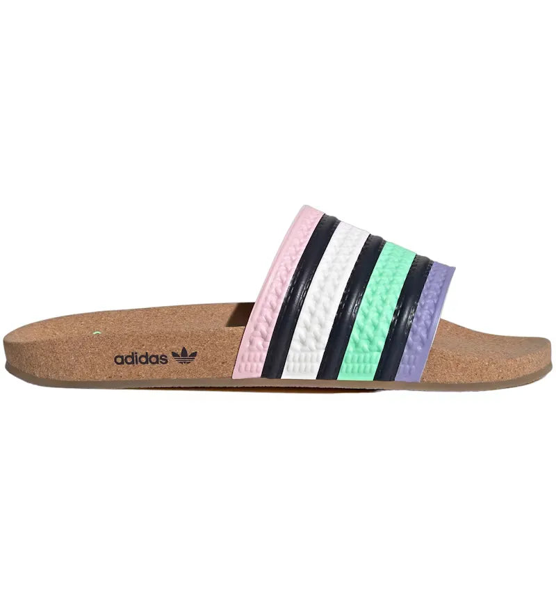 adidas Adilette Cork Slides Pulse Mint Legend Ink Light Purple - vue 360