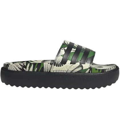 adidas Adilette Platform Slides Crew Green Core Black (Women's) - authentic adidas sneakers