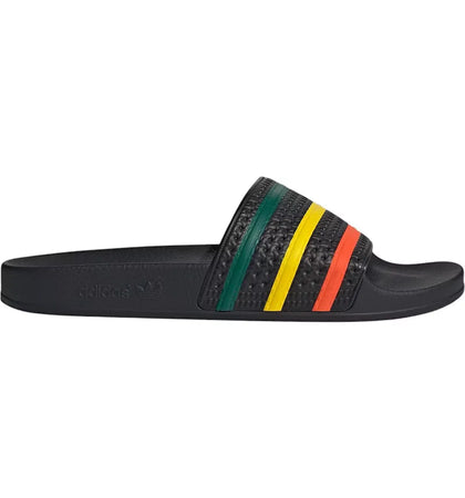 adidas Adilette Slides Core Black Yellow Collegiate Green - authentic adidas sneakers