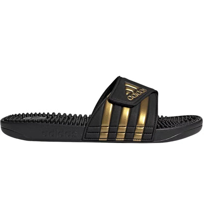 adidas Adissage Slides Core Black Gold Metallic - authentic adidas sneakers