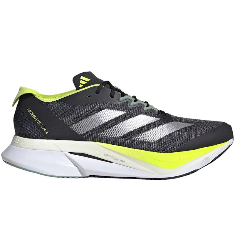 adidas Adizero Boston 12 Aurora Ink Silver Metallic Pulse Lime - vue 360