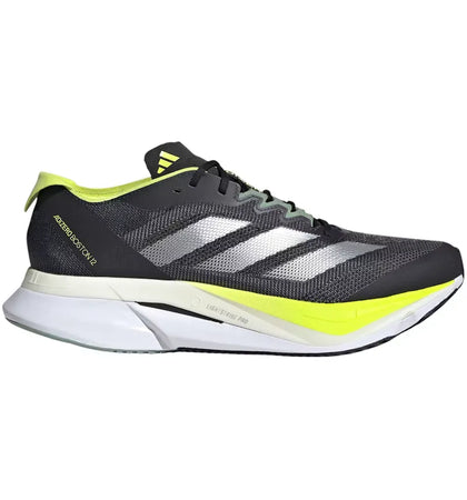 adidas Adizero Boston 12 Aurora Ink Silver Metallic Pulse Lime - authentic adidas sneakers
