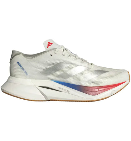 adidas Adizero Boston 12 Core White Matte Silver Pure Ruby (Women's) - authentic adidas sneakers