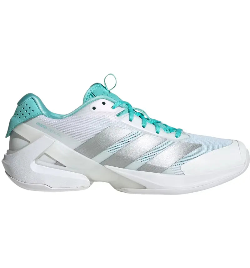 adidas Adizero Ubersonic Cloud White Silver Metallic Mint Ton (Women's) - vue 360