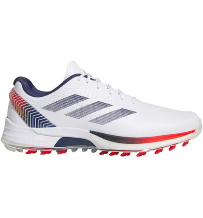 adidas Adizero ZG Spikeless Golf Cloud White Dark Blue Red - authentic adidas sneakers