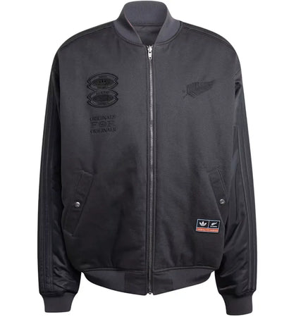 adidas & All Blacks Reversible Team Bomber Jacket Black Carbon - authentic adidas apparel