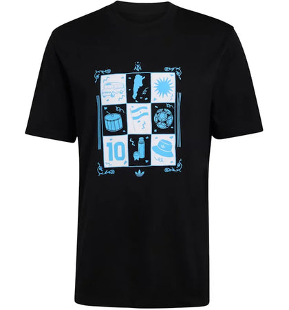 adidas Argentina Away T-Shirt Black - authentic adidas apparel
