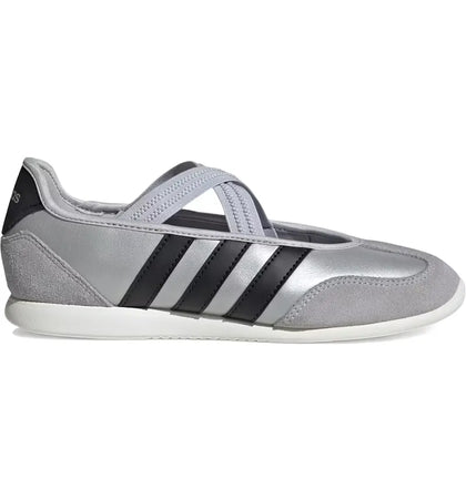 adidas Barreda Mary Jane Silver Metallic Black (Women's) - authentic adidas sneakers