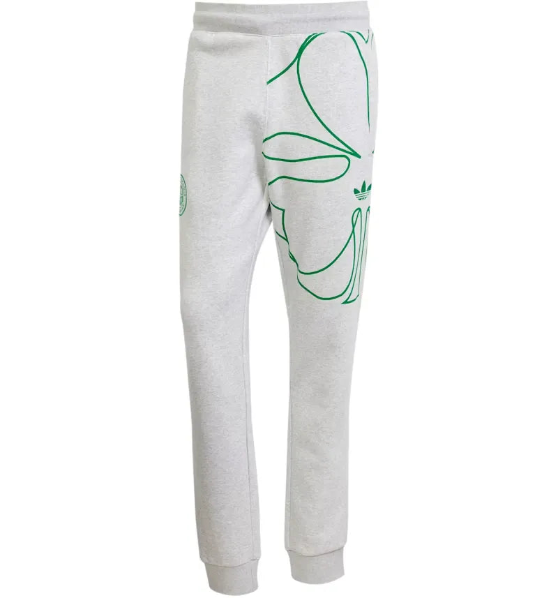 adidas Celtic FC St. Patrick Day Tracksuit Pant Light Grey Heather Green - vue 360