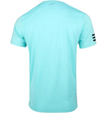adidas Club Striped Crew Neck Short Sleeve T-Shirt Light Blue - authentic adidas apparel