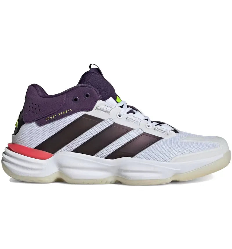 adidas Court Stabil Indoor White Aurora Plum - vue 360