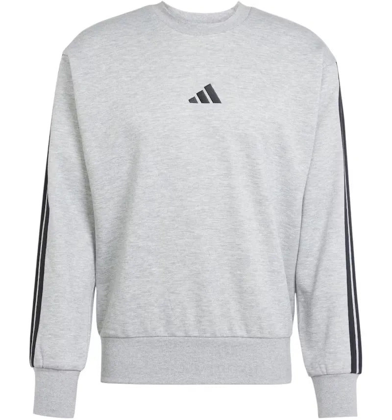 adidas Essentials 3-Stripes Fleece Sweatshirt Medium Grey Heather - vue 360
