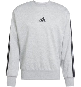 adidas Essentials 3-Stripes Fleece Sweatshirt Medium Grey Heather - authentic adidas apparel