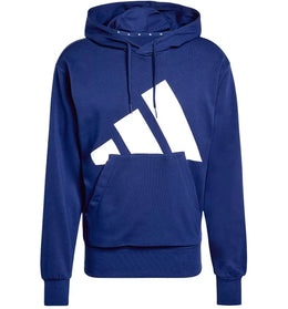 adidas Essentials Big Logo French Terry Hoodie Dark Blue/White - authentic adidas apparel
