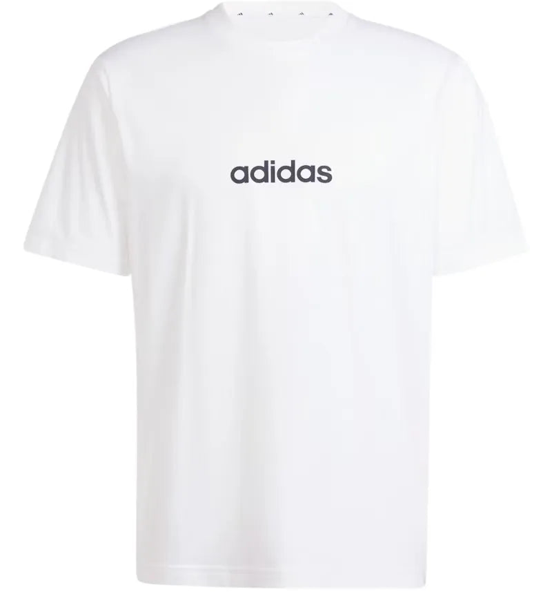 adidas Essentials Linear Single Jersey Tee White/Black - vue 360