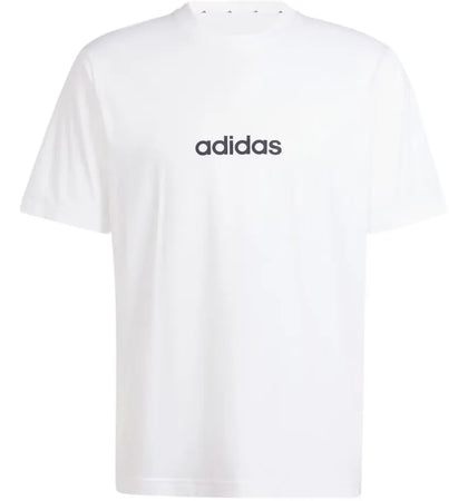 adidas Essentials Linear Single Jersey Tee White/Black - authentic adidas apparel